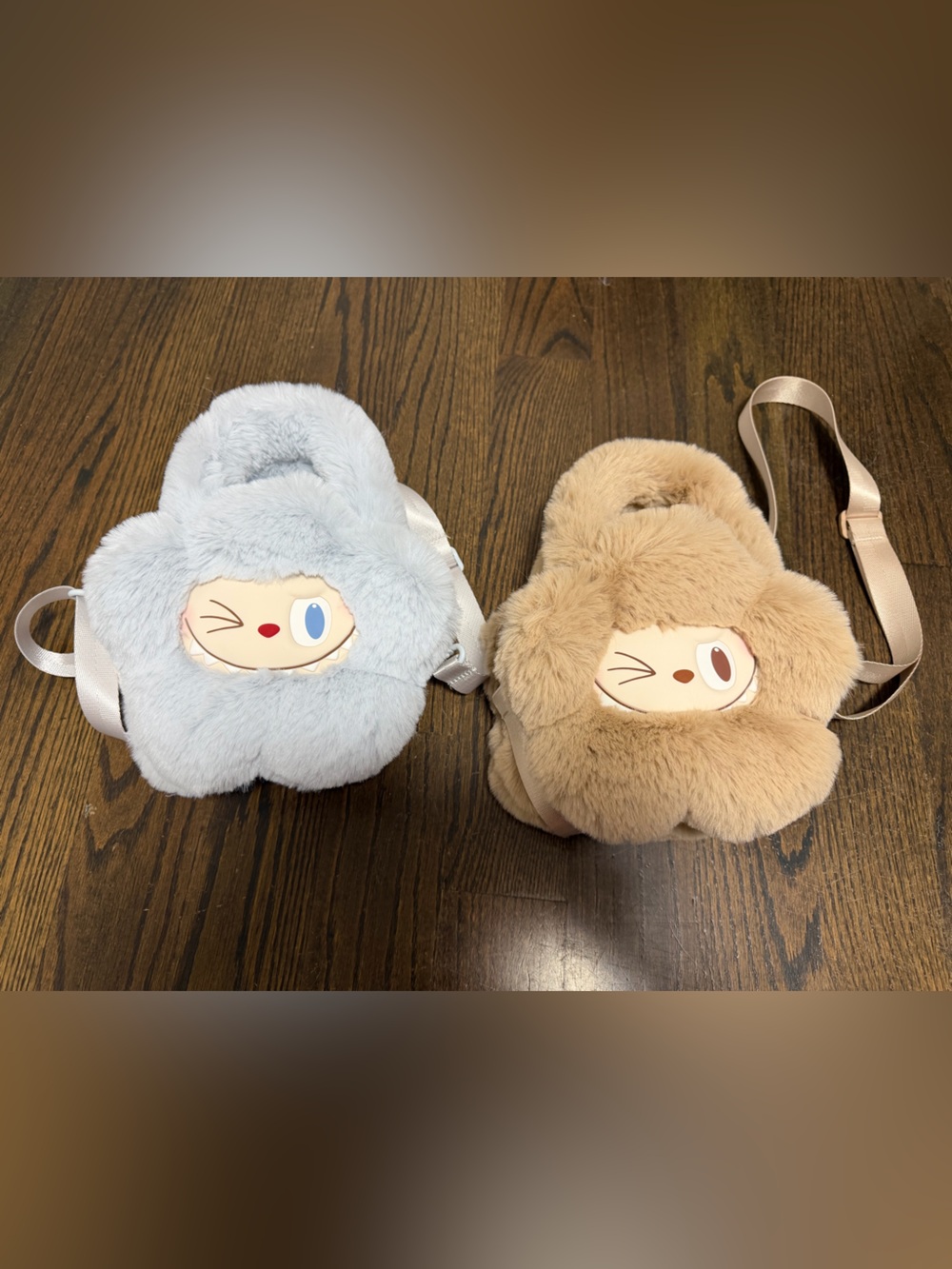 💯 Pop Mart Labubu The Monsters Flower Plush Crossbody Bags - Light Blue & Beige